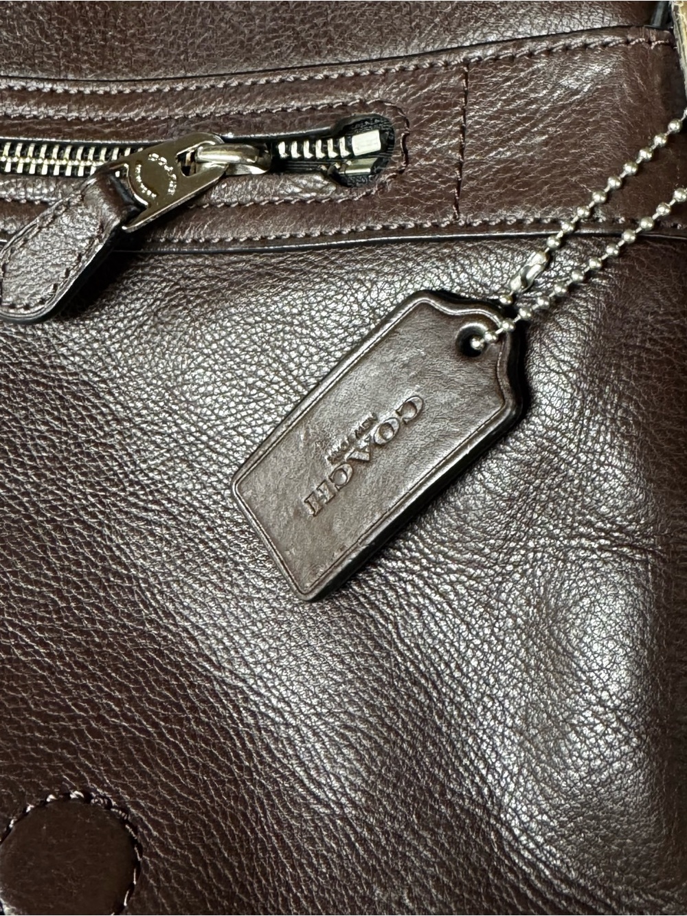COACH Brown Leather Messenger Bag Men’s Women’s Unisex Shoulder Crossbody Large - Picture 4 of 15